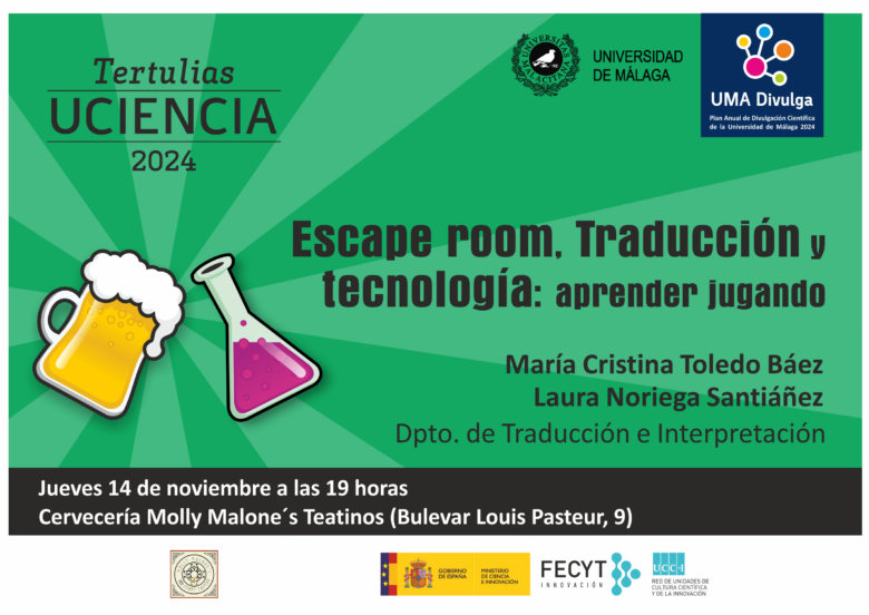 Tertulia Uciencia l Escape room, Traducción y tecnología: aprender jugando